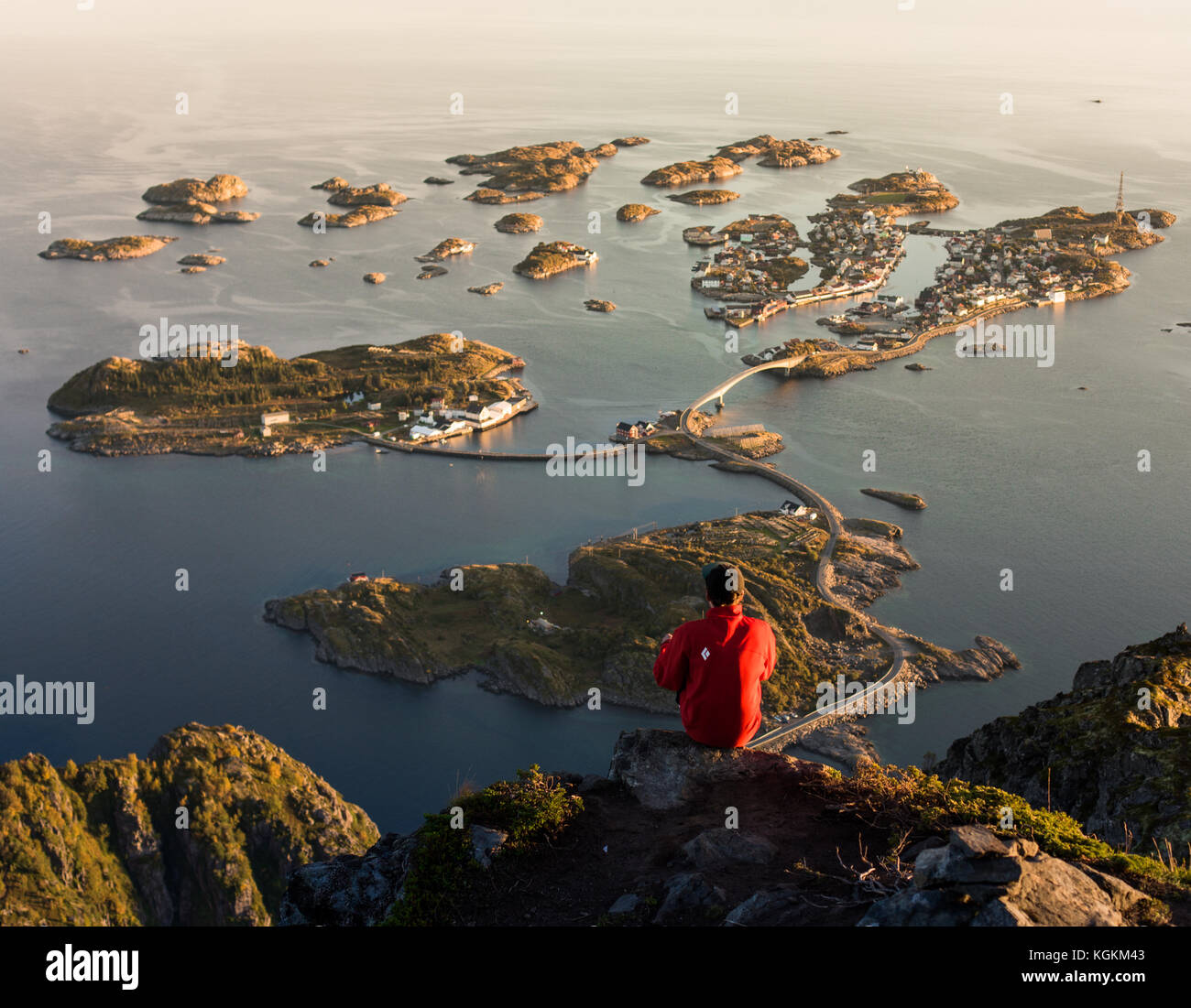Vista sulle Isole Lofoten Foto Stock