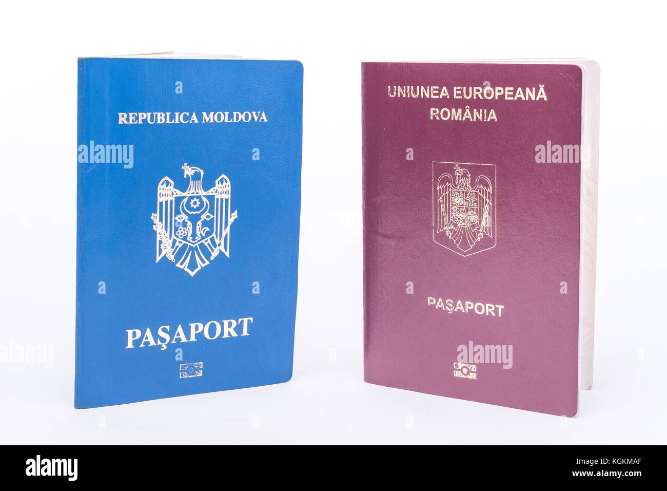 La Moldavia e la Romania i passaporti stranieri Foto Stock