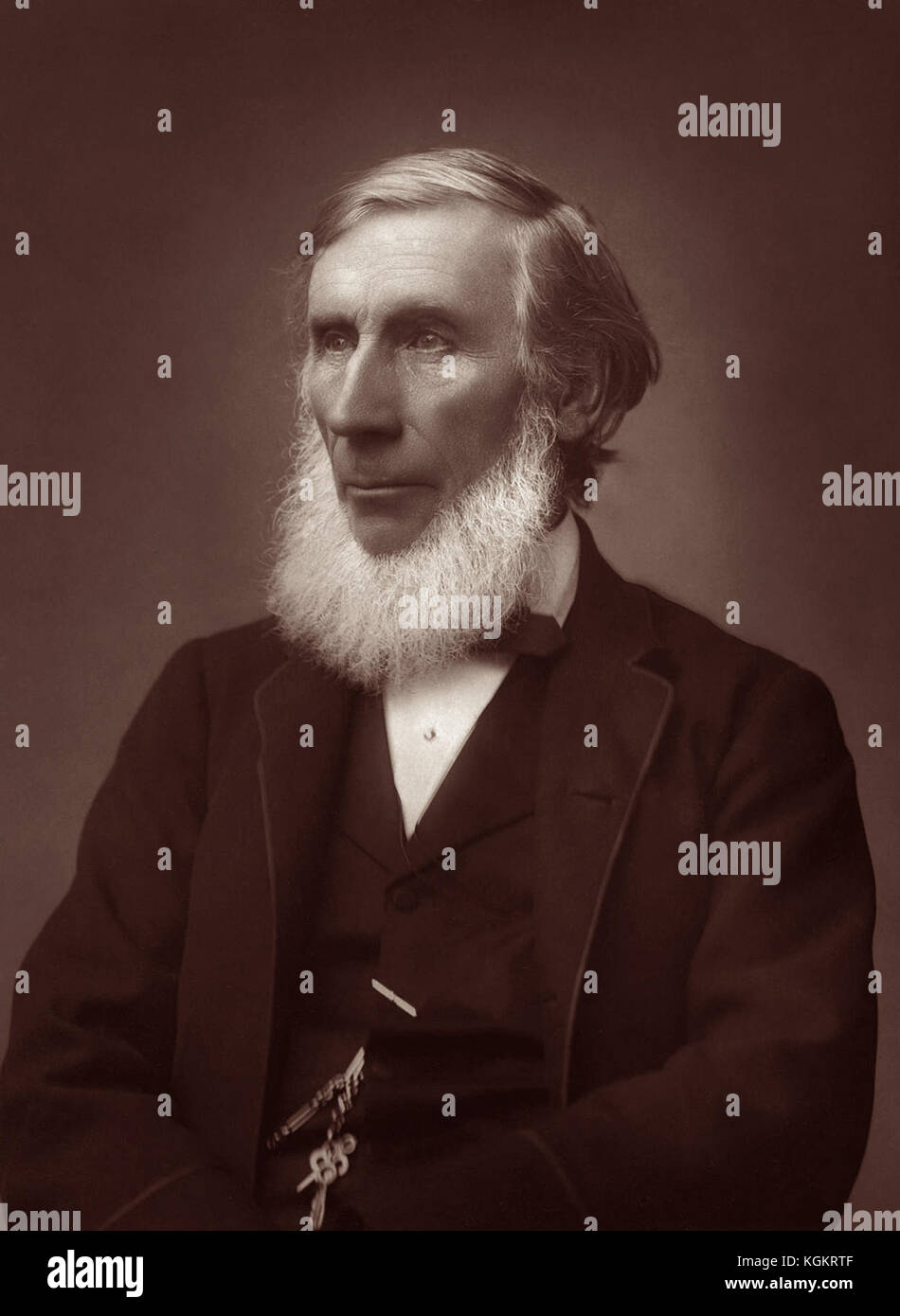 John Tyndall (1845-1896), filosofo e scienziato naturale irlandese, in una foto ritratto di Herbert Rose Barraud del c1885. Foto Stock