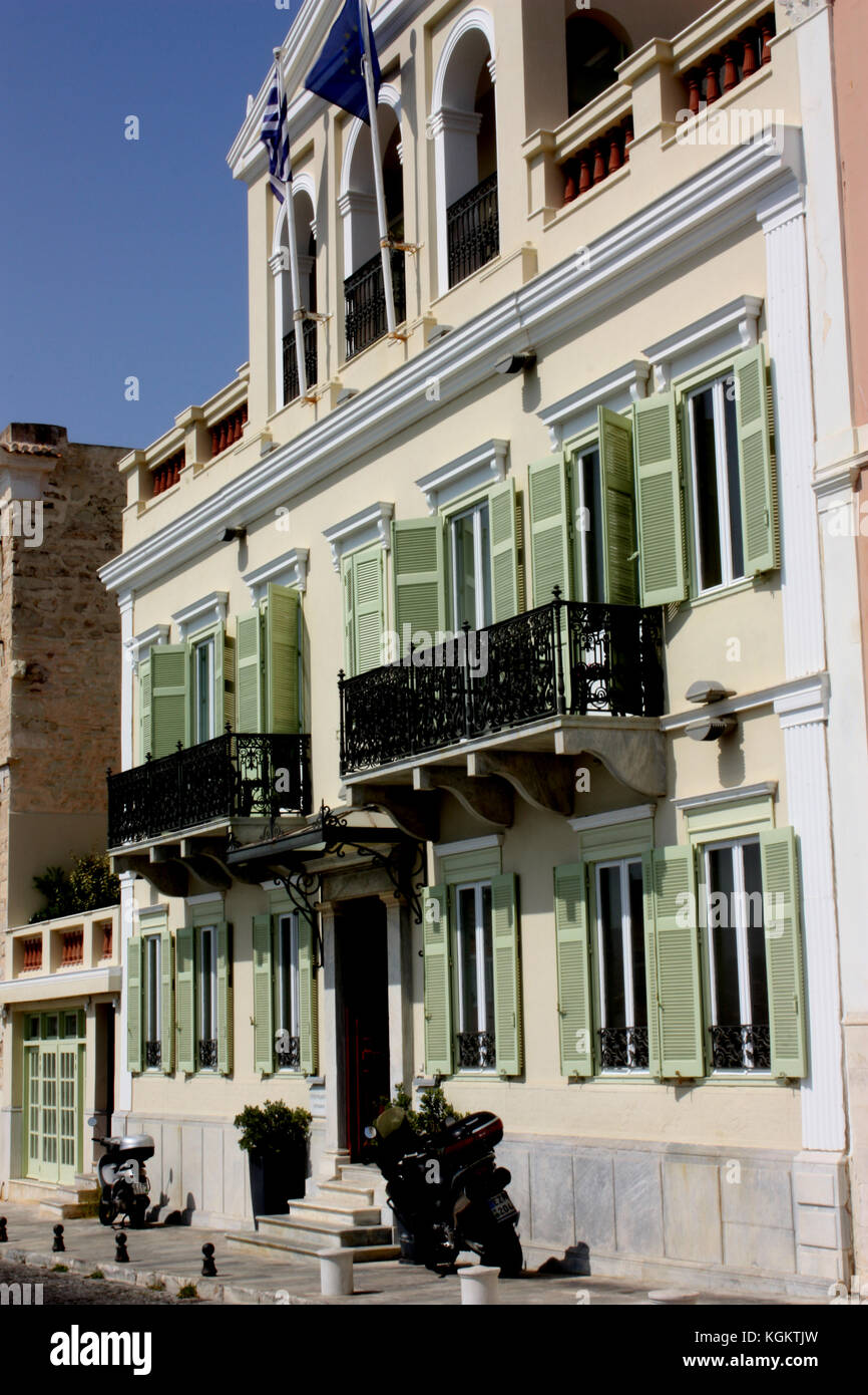 Grande mansion nel quartiere Vaporia di SIROS, CICLADI Foto Stock