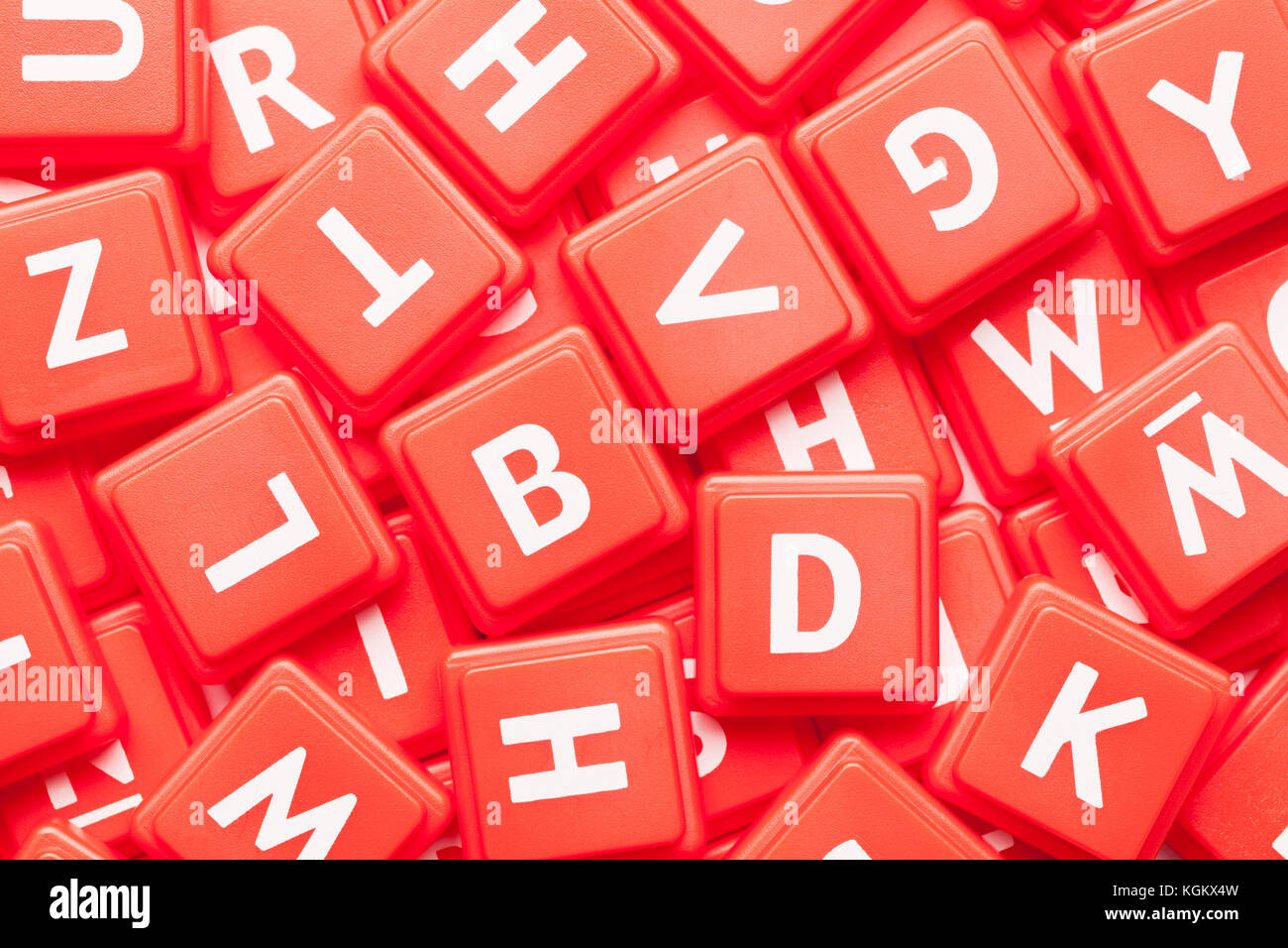 Pila di Red Letter gioco Sfondo piastrelle. Foto Stock