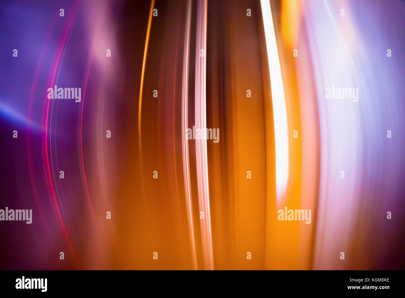 Full frame di immagine astratta di luce arancione sentieri Foto Stock