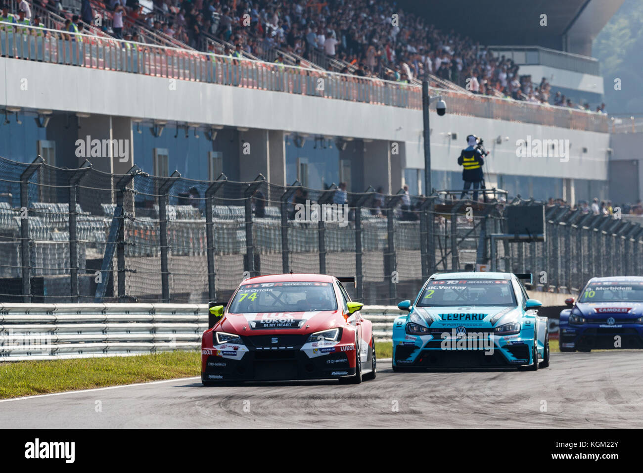 TCR International Series 2017 al circuito di Zhejiang con: Pepe ORIOLA, Jean-Karl VERNEY dove: Shaoxing, Cina quando: 08 Oct 2017 Credit: Qian Jun/ATP/WENN.com Foto Stock