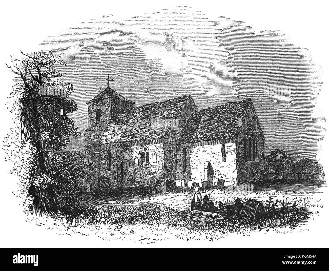 La Chiesa di San Martino a Canterbury - Inghilterra. Nel VI secolo era la cappella privata della regina Bertha, la moglie AEthelberht re del Kent, suo marito pagana. Egli le ha permesso di continuare a praticare la sua religione dalla ristrutturazione (ca. Annuncio 580) una chiesa esistente e di dedicare a San Martino di Tours, una città che si trova vicino a dove Bertha crebbe. St Martins è la prima chiesa fondata in Inghilterra, la più antica chiesa parrocchiale in uso continuo e la chiesa più antica di tutto il mondo di lingua inglese. Foto Stock