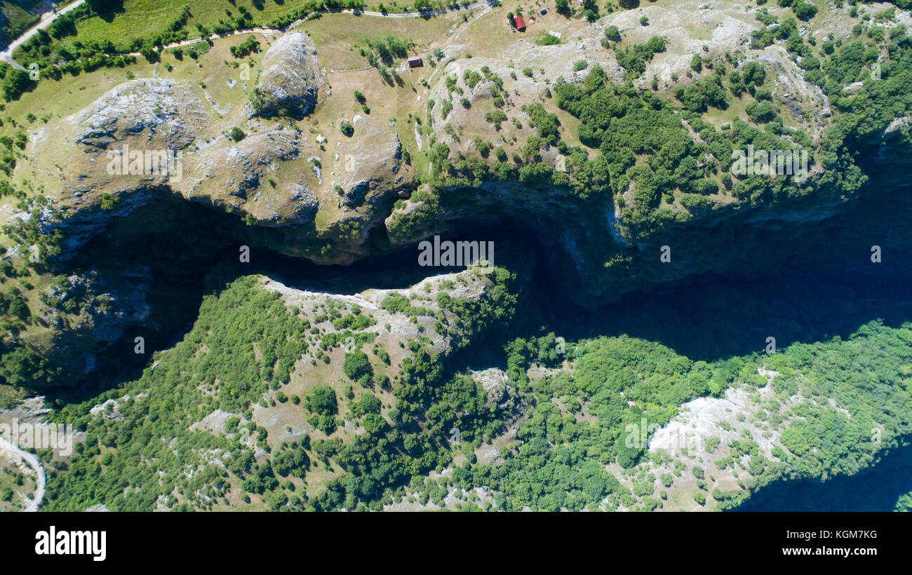 Vista aerea del stretto canyon Nevidio Foto Stock