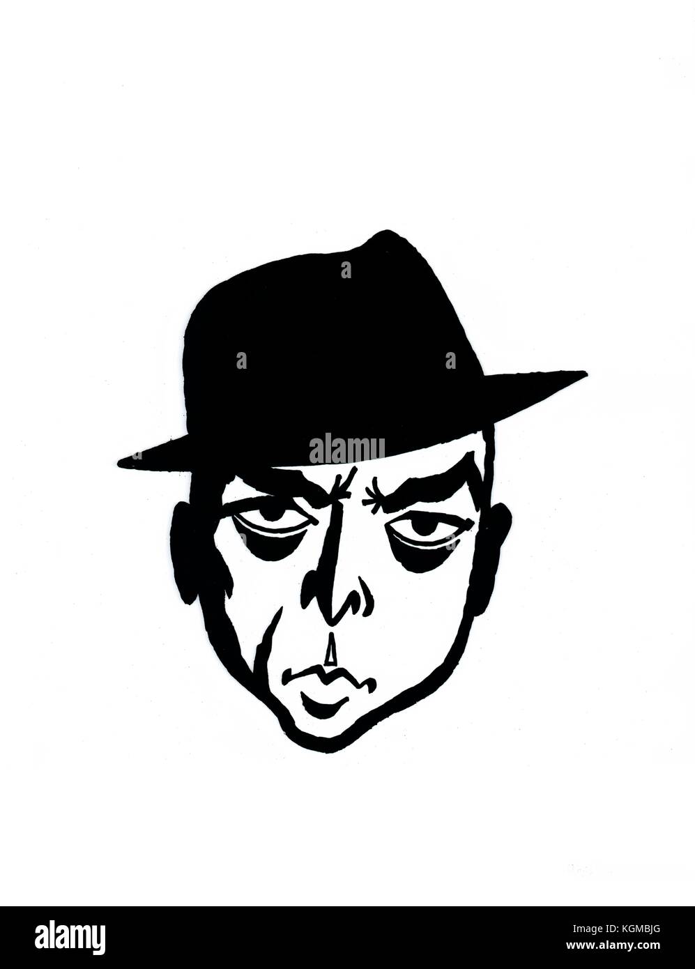 Il Ladykillers (1951) , Herbert Lom , caricatura disegno Foto Stock