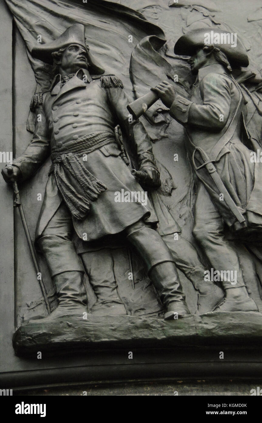 La guerra rivoluzionaria americana (1775ð1783). Il monumento di Washington. scolpito da Rudolf siemering (1835-1905). dettaglio.. di Filadelfia in Pennsylvania. Stati Uniti d'America. Foto Stock