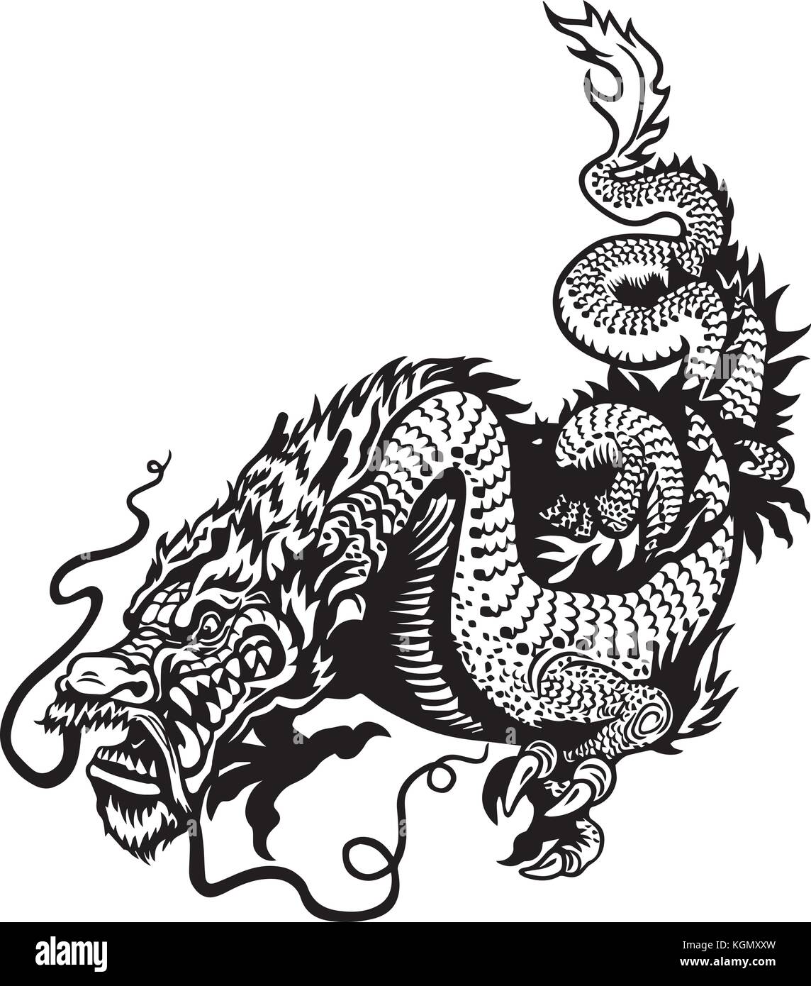 illustrazione vettoriale di un drago cinese. 21791362 Arte vettoriale a  Vecteezy