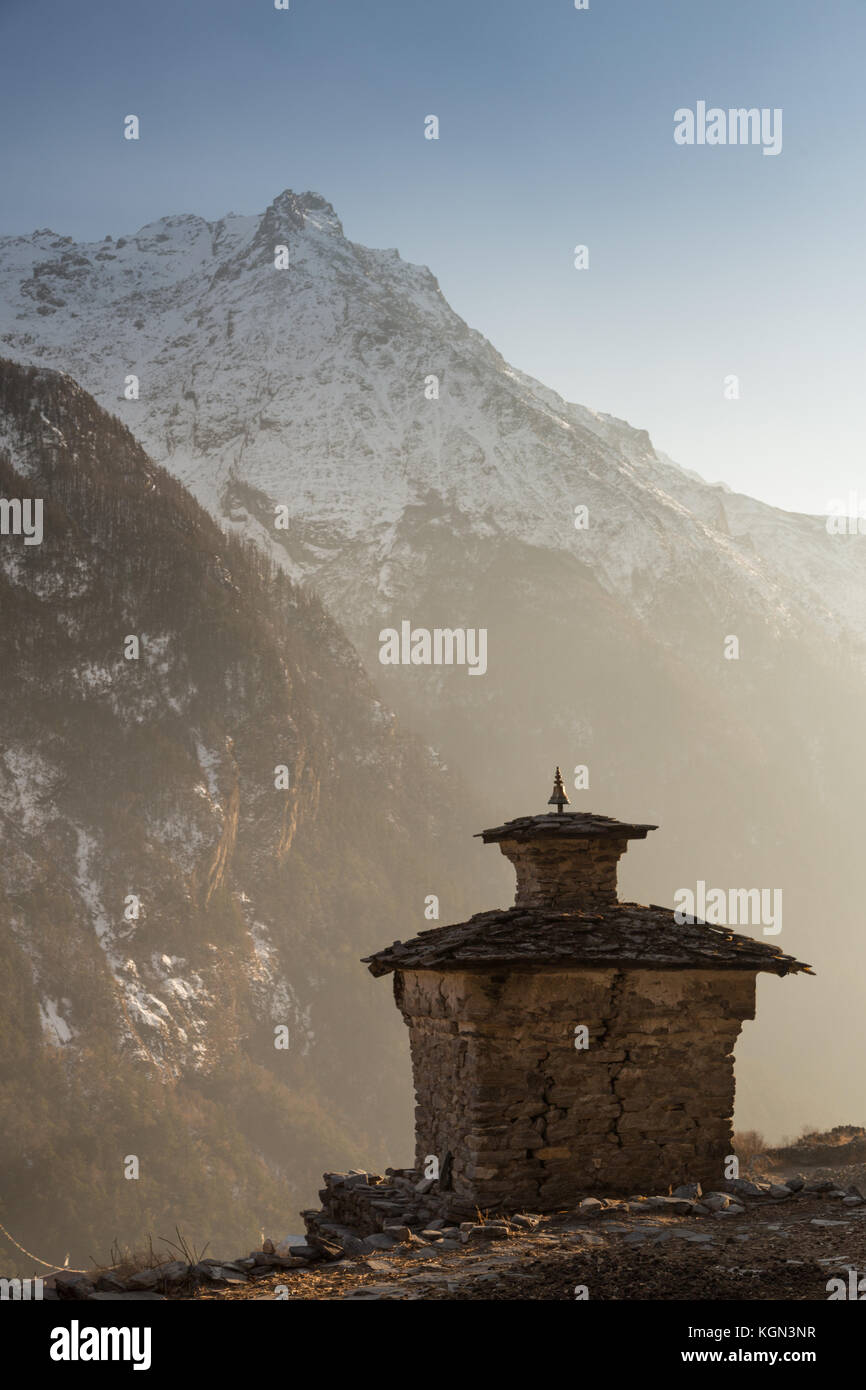 Sunrise in langtang, Nepal Foto Stock