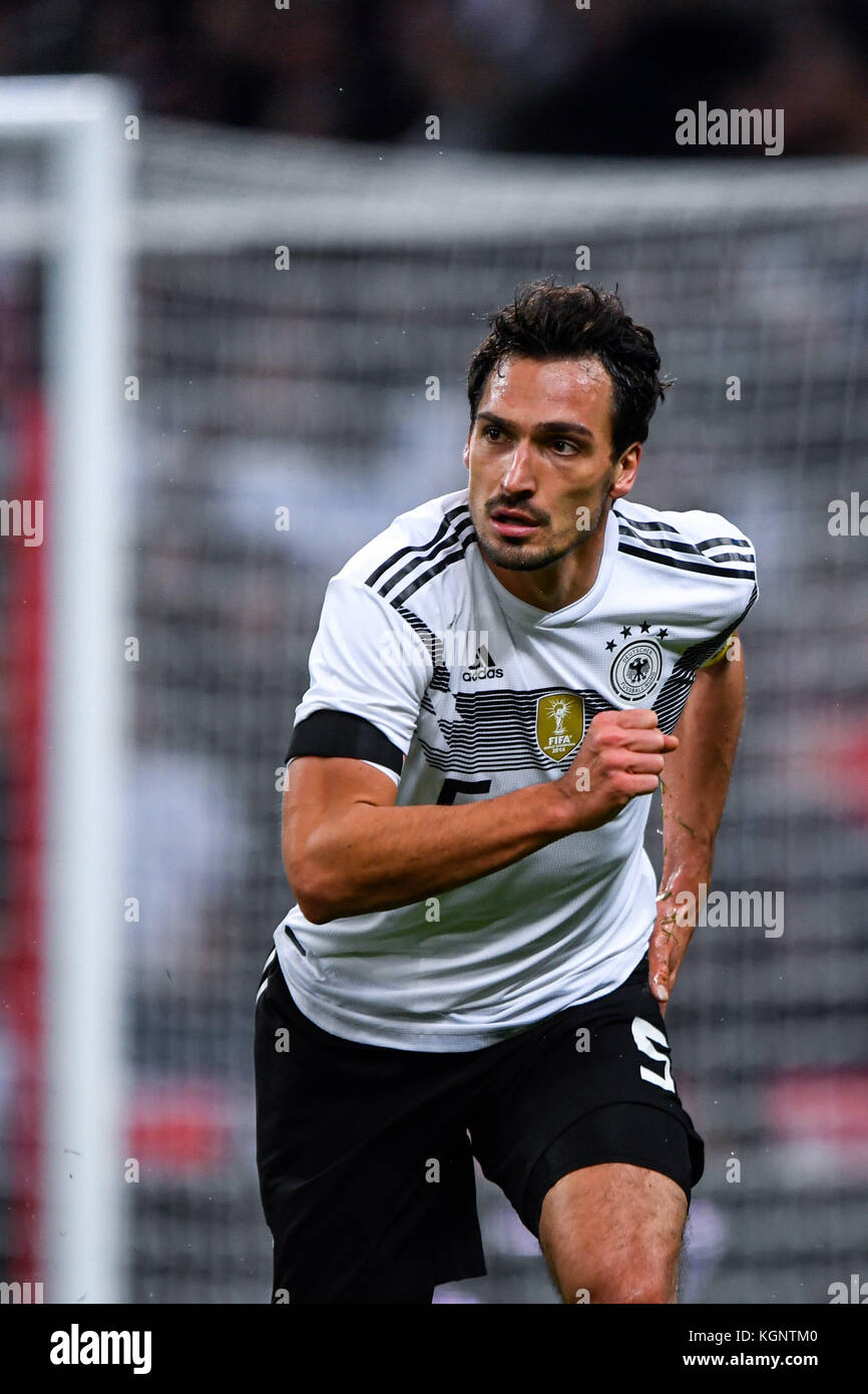 Mats hummels (Germania) ges/ fussball/ freundschaftsspiel: Inghilterra - Germania, 10.11.2017 calcetto: amichevole: Inghilterra vs Germania, Londra, 10 novembre 2017 |L'utilizzo in tutto il mondo Foto Stock