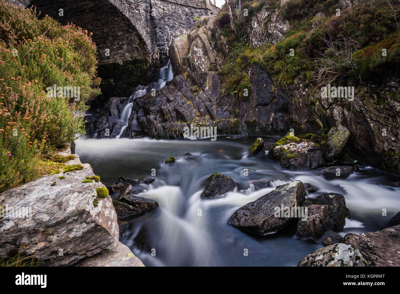 Valle ogwen falls, Snowdonia, Galles Foto Stock