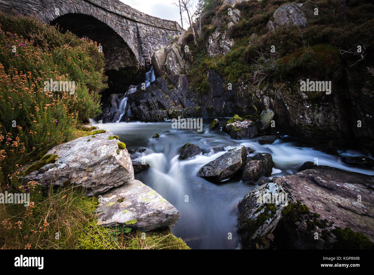 Valle ogwen falls, Snowdonia, Galles Foto Stock
