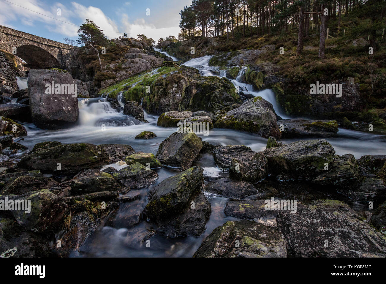 Valle ogwen falls, Snowdonia, Galles Foto Stock