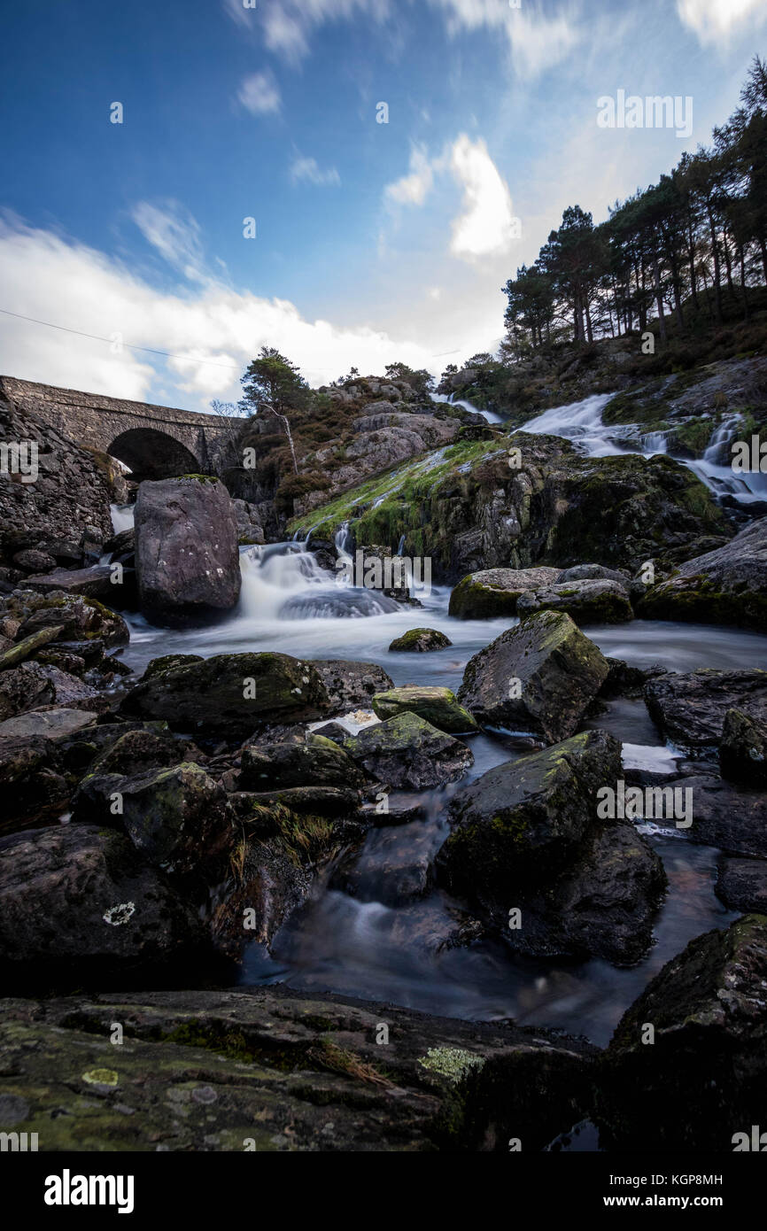 Valle ogwen falls, Snowdonia, Galles Foto Stock