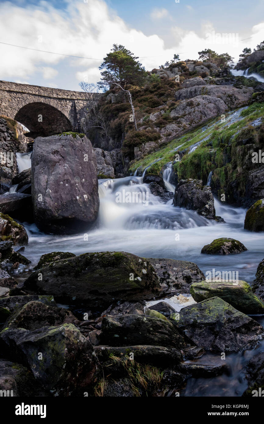 Valle ogwen falls, Snowdonia, Galles Foto Stock
