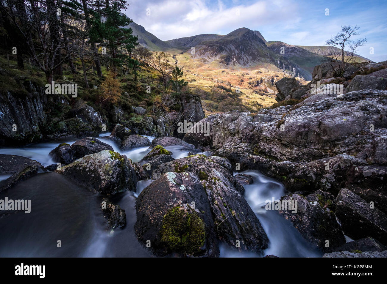Valle ogwen falls, Snowdonia, Galles Foto Stock