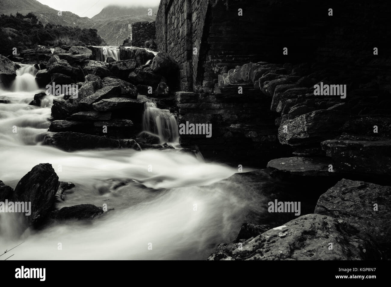 Valle ogwen falls, Snowdonia, Galles Foto Stock