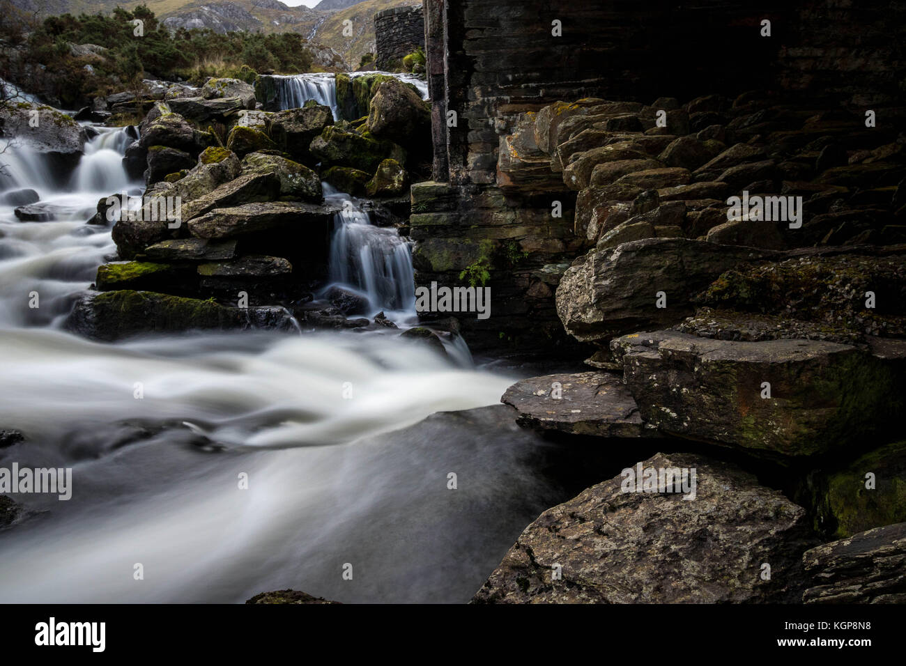 Valle ogwen falls, Snowdonia, Galles Foto Stock