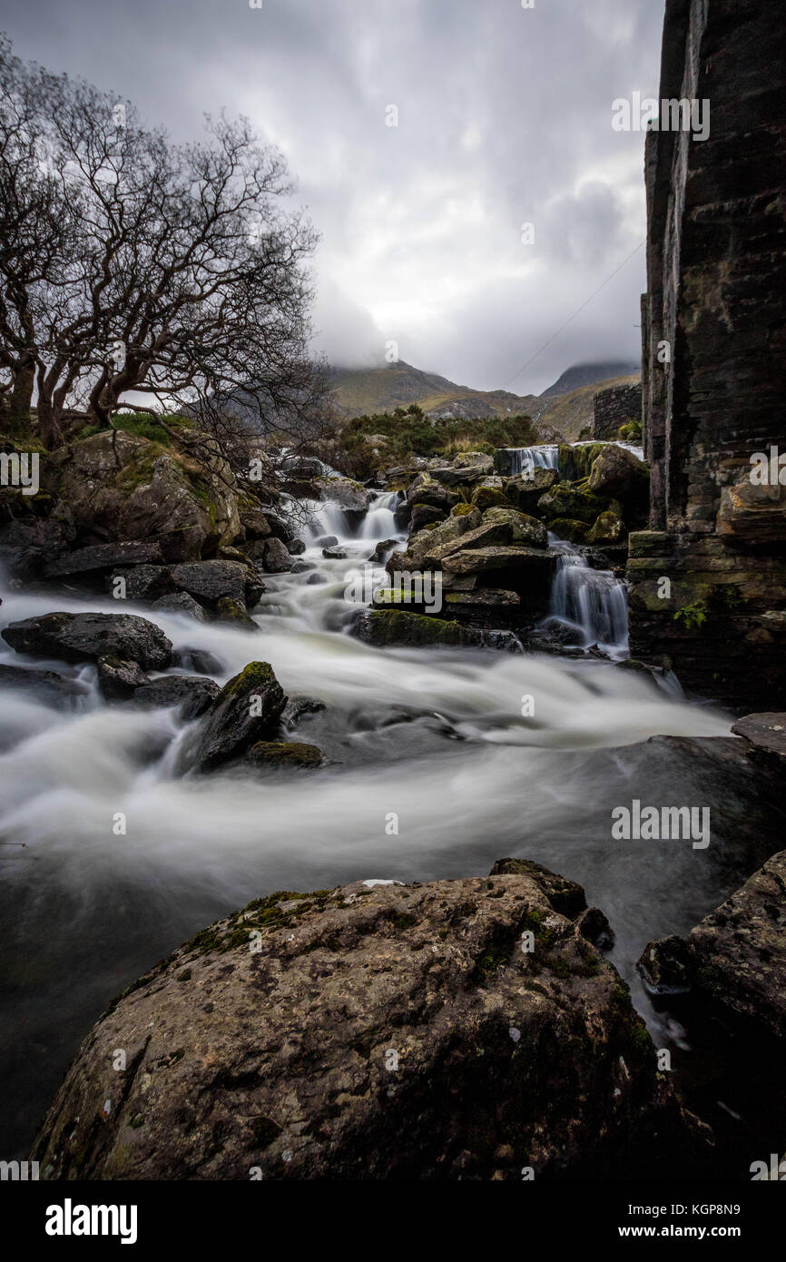 Valle ogwen falls, Snowdonia, Galles Foto Stock
