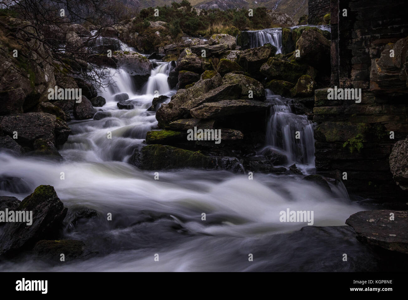Valle ogwen falls, Snowdonia, Galles Foto Stock