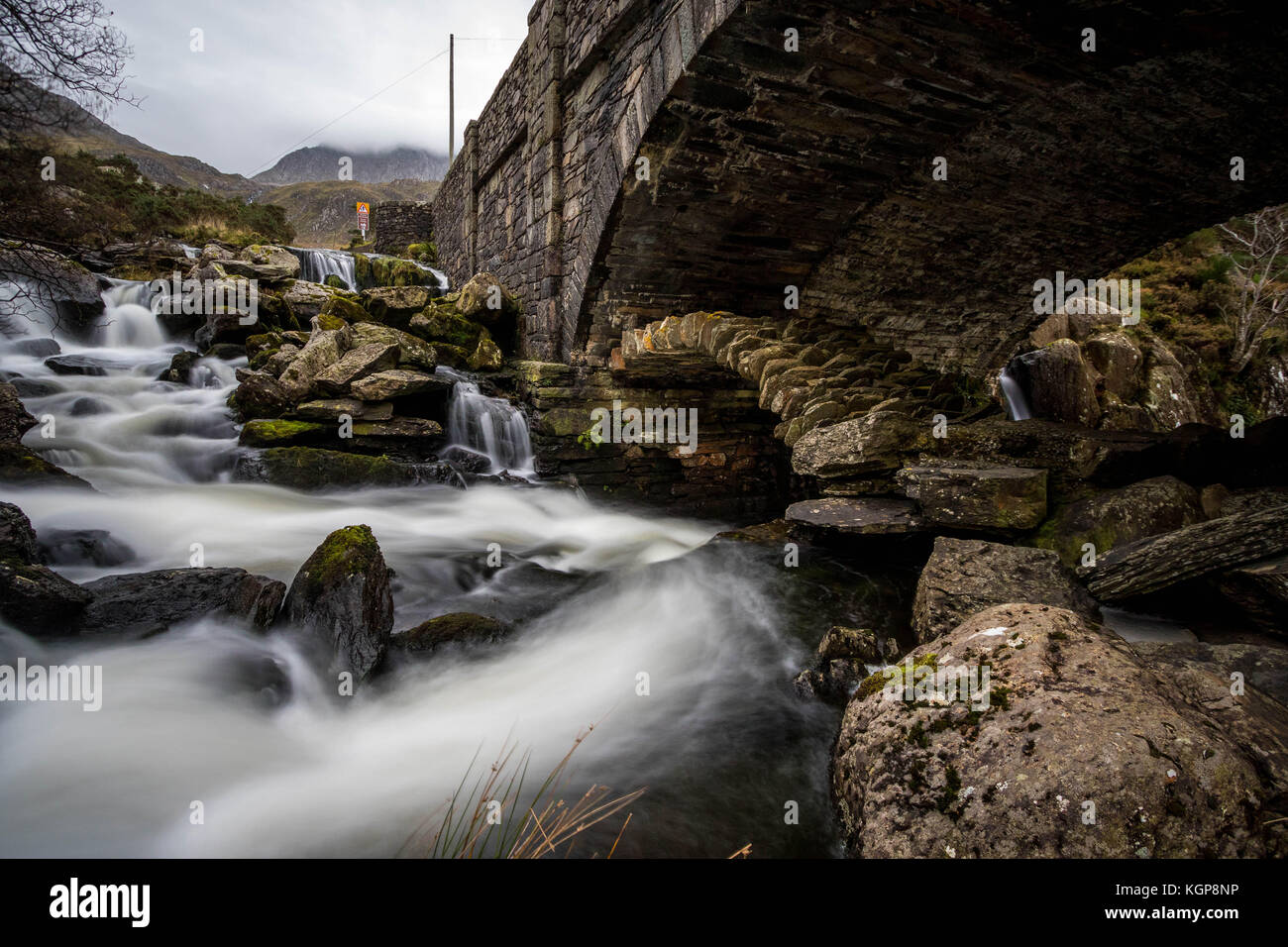 Valle ogwen falls, Snowdonia, Galles Foto Stock