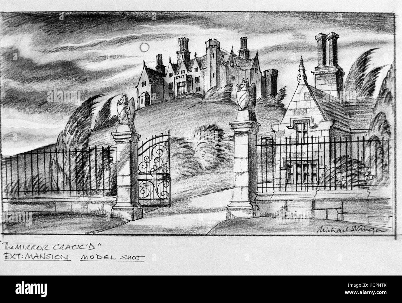 Lo specchio Crack'd (1980) Produzione bozzetti data: 1980 Foto Stock