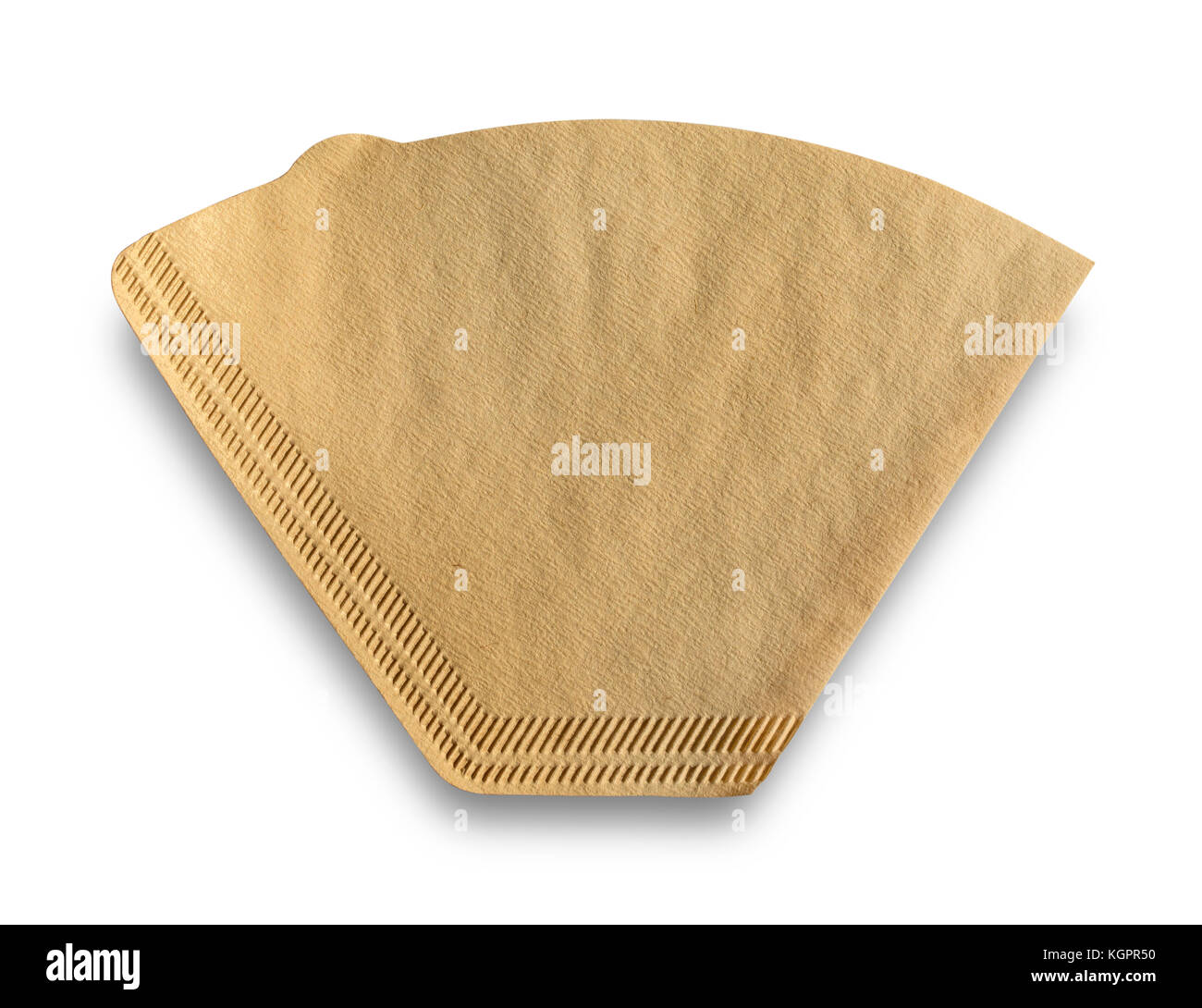 Cono-tipo di filtro del caffè, fatta di carta non sbiancata con tracciato di ritaglio Foto Stock