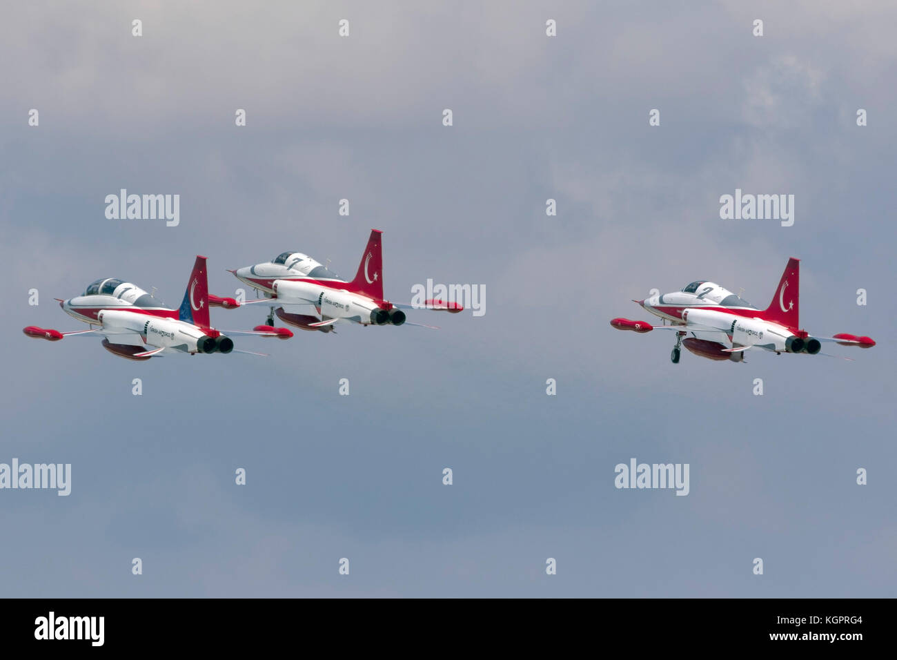 Northrop (canadair) nf-5A-2000 (CL-226) della Turkish Air force display turco del team stelle uscire dopo la partecipazione alla mia2017 la settimana precedente Foto Stock
