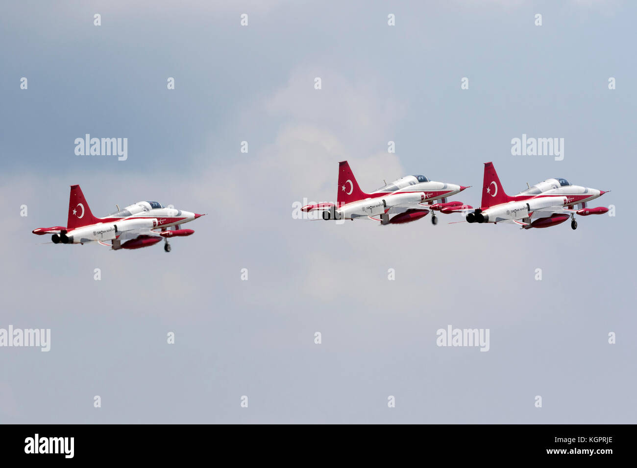 Northrop (canadair) nf-5A-2000 (CL-226) della Turkish Air force display turco del team stelle uscire dopo la partecipazione alla mia2017 la settimana precedente Foto Stock