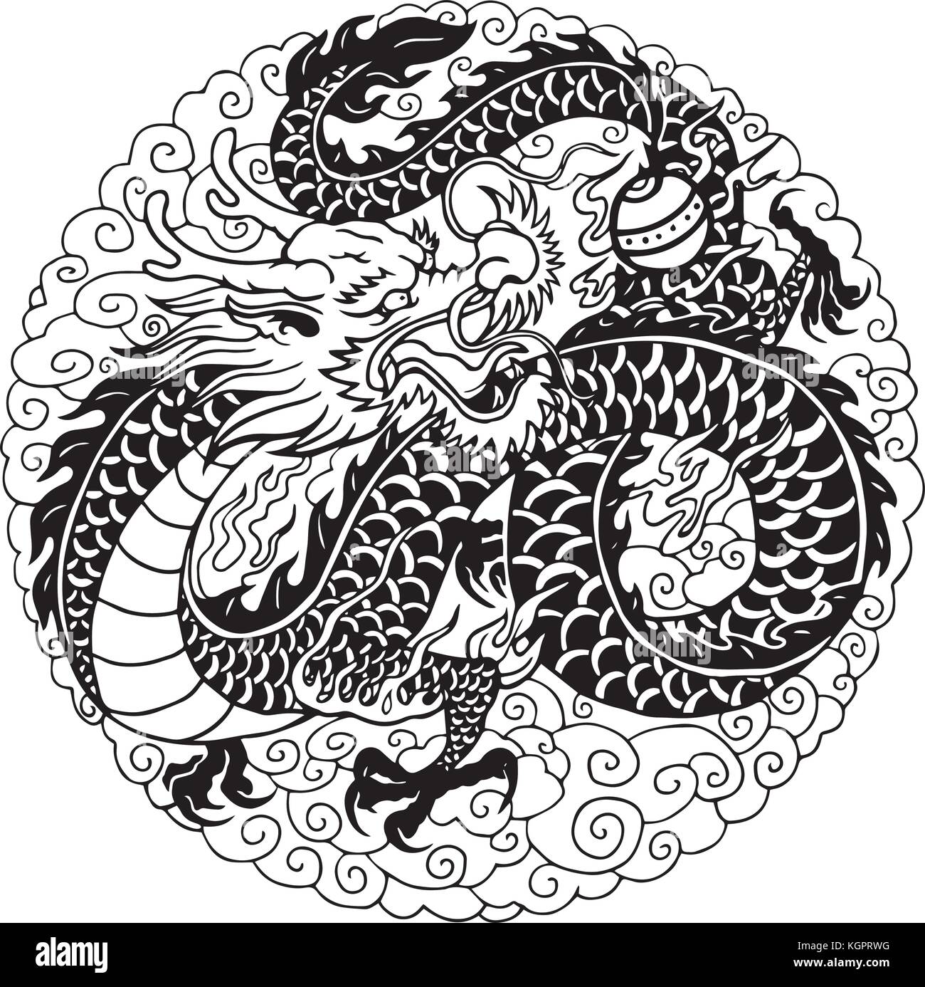 illustrazione vettoriale di un drago cinese. 21791362 Arte vettoriale a  Vecteezy