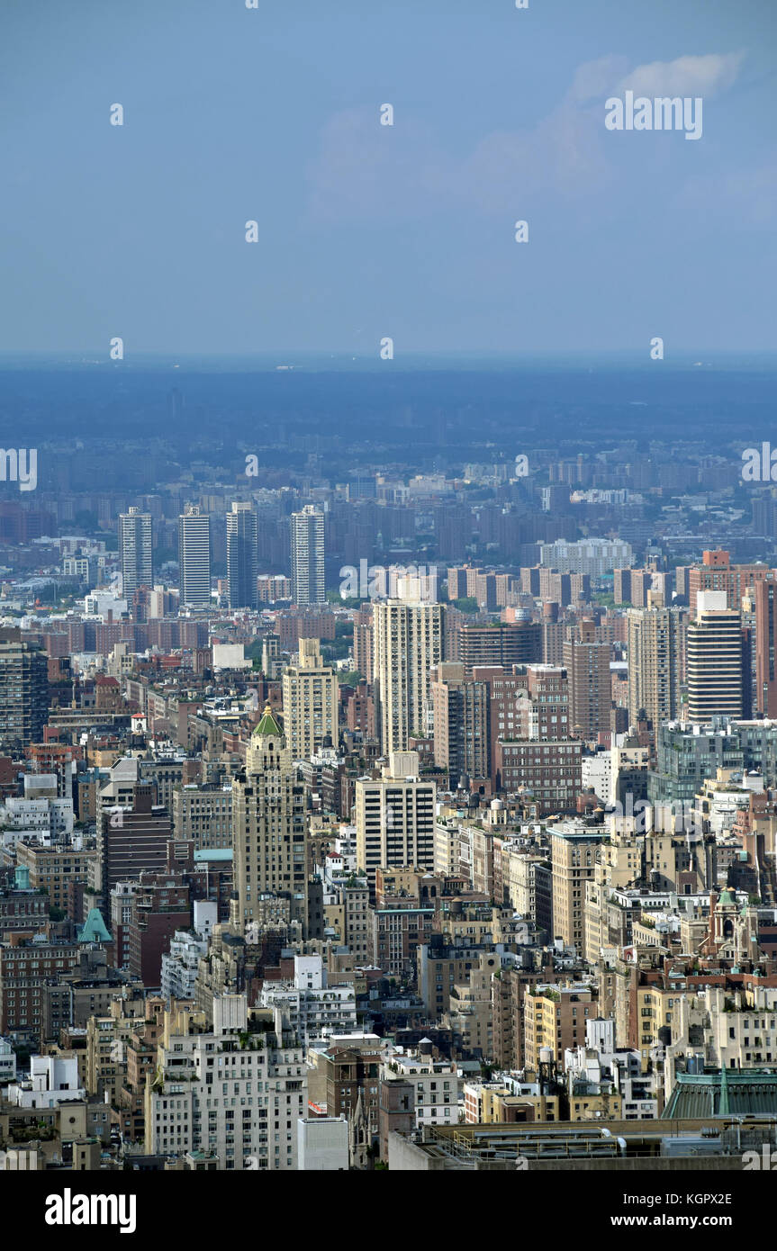 La città di new york, Stati Uniti d'America cityscape visto da un punto elevato Foto Stock