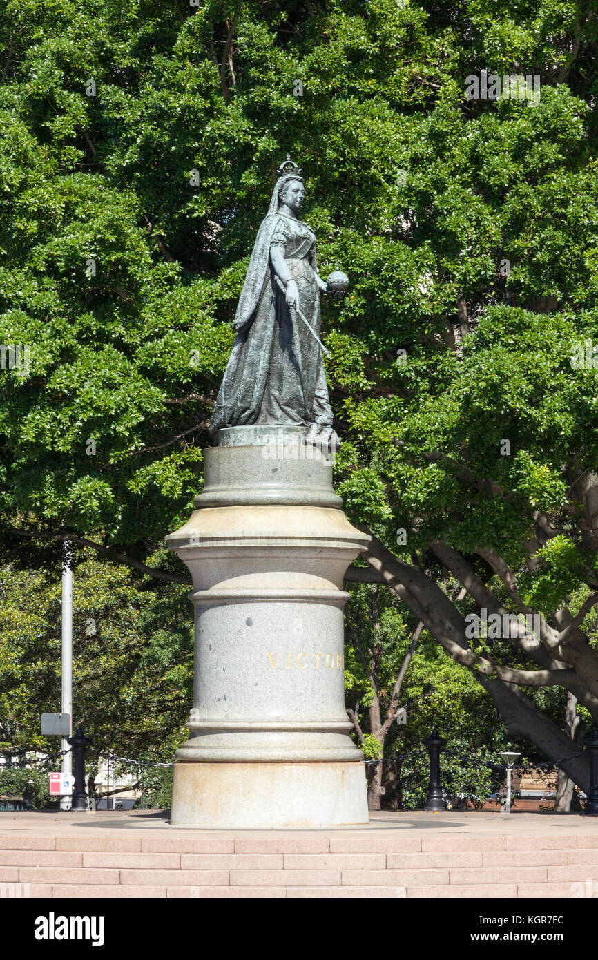 Statua della regina Victoria, Hyde park, Sydney, NSW, Nuovo Galles del Sud, Australia Foto Stock