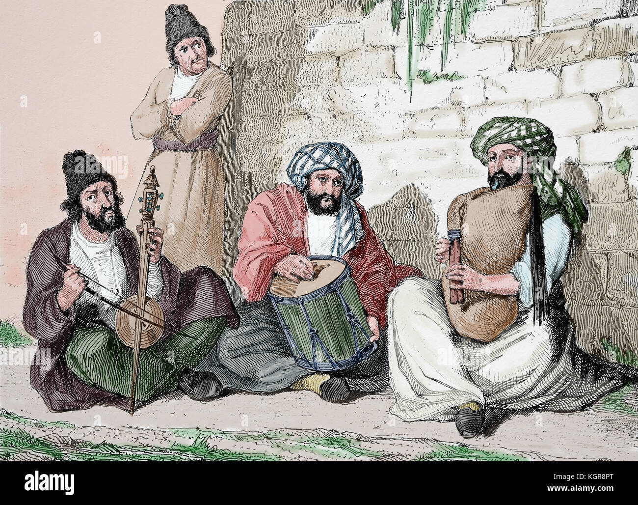 Asia. persia. musicisti persiani, xix secolo. Foto Stock