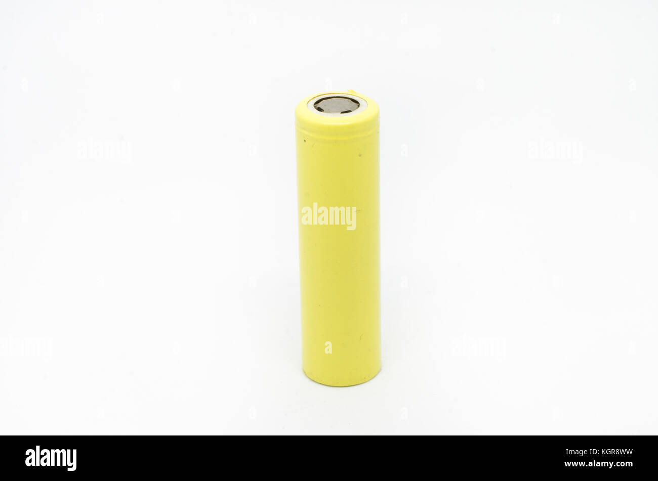41865 Batteria al litio isolate su sfondo bianco Foto Stock