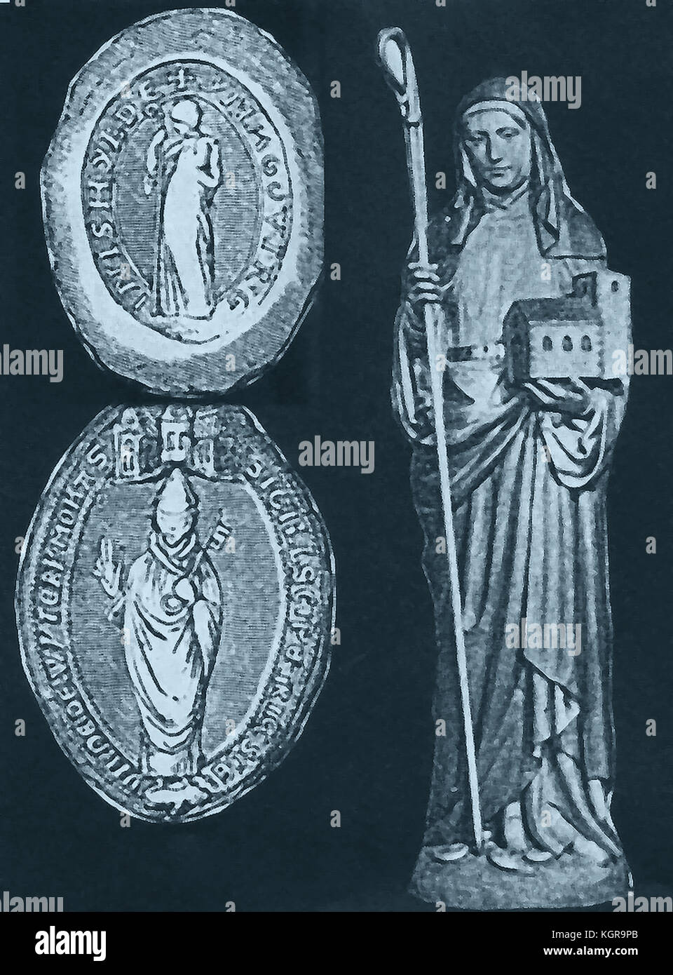 WHITBY ABBEY / ST HILDA / HILD -& Whitby Abbey - St Hilda di Whitby, North Yorkshire Regno Unito. Foto Stock
