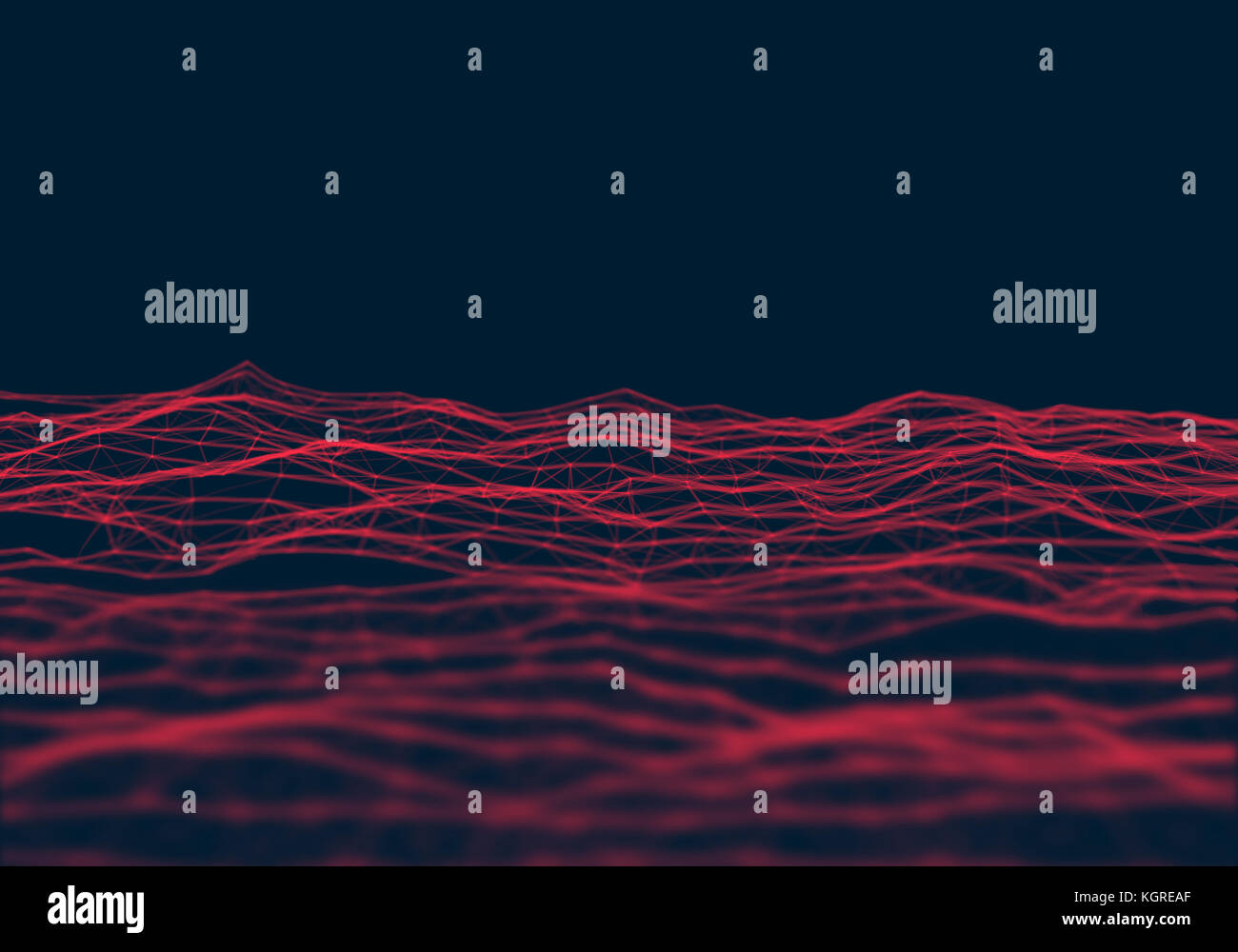 Abstract poligonale rosso scuro bassa poli dello sfondo. Punti di collegamento e le linee in triangoli struttura. Illustrazione per il branding, tecnologia, scienza, wal Foto Stock