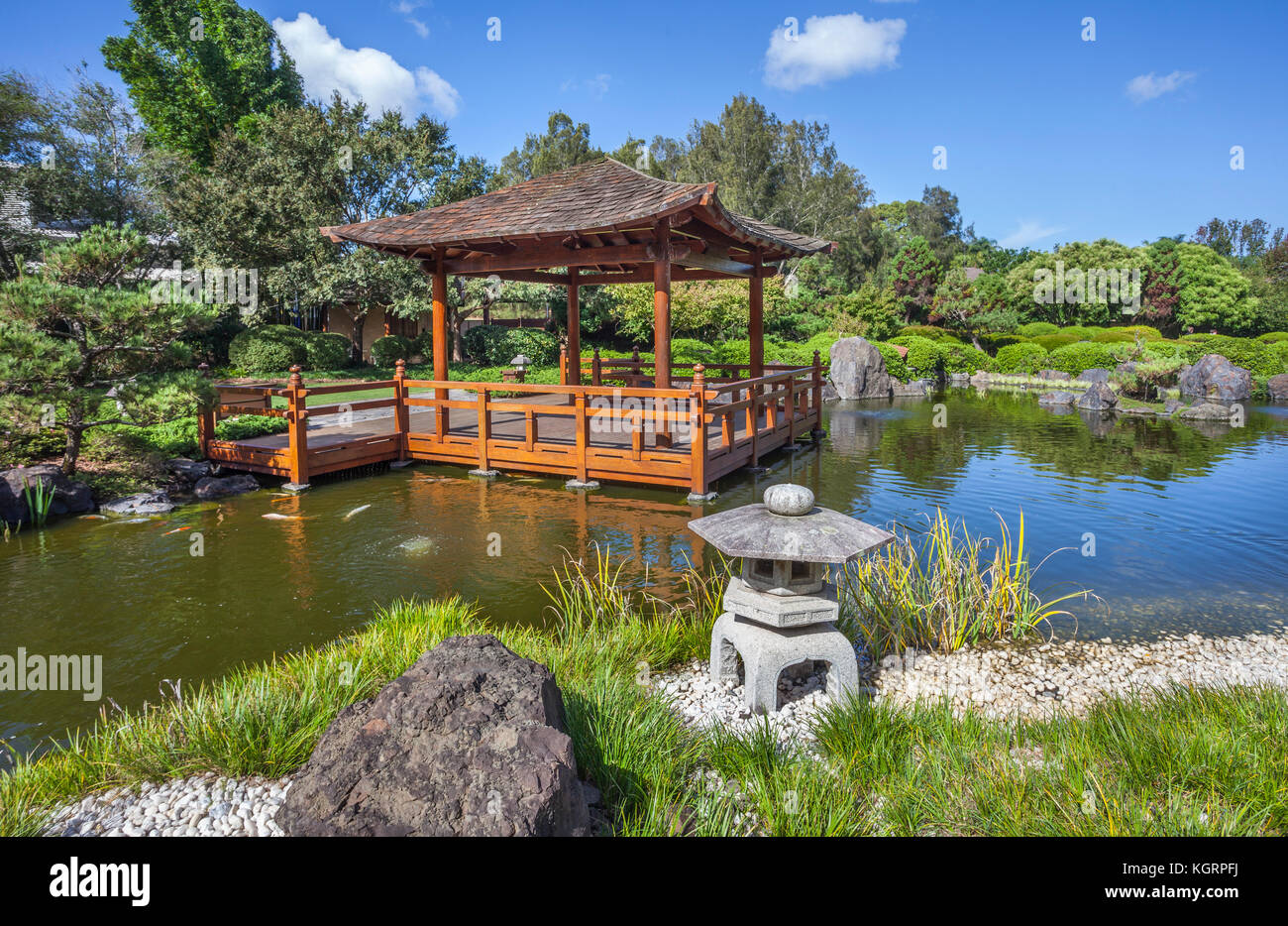 Australia, Nuovo Galles del Sud, Central Coast, Est Gosford, padiglione Giapponese all'Edogawa giardino commemorativo Foto Stock