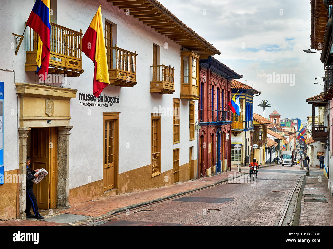 Tipico edificio in Candelaria, Bogotà, Colombia, Sud America Foto Stock