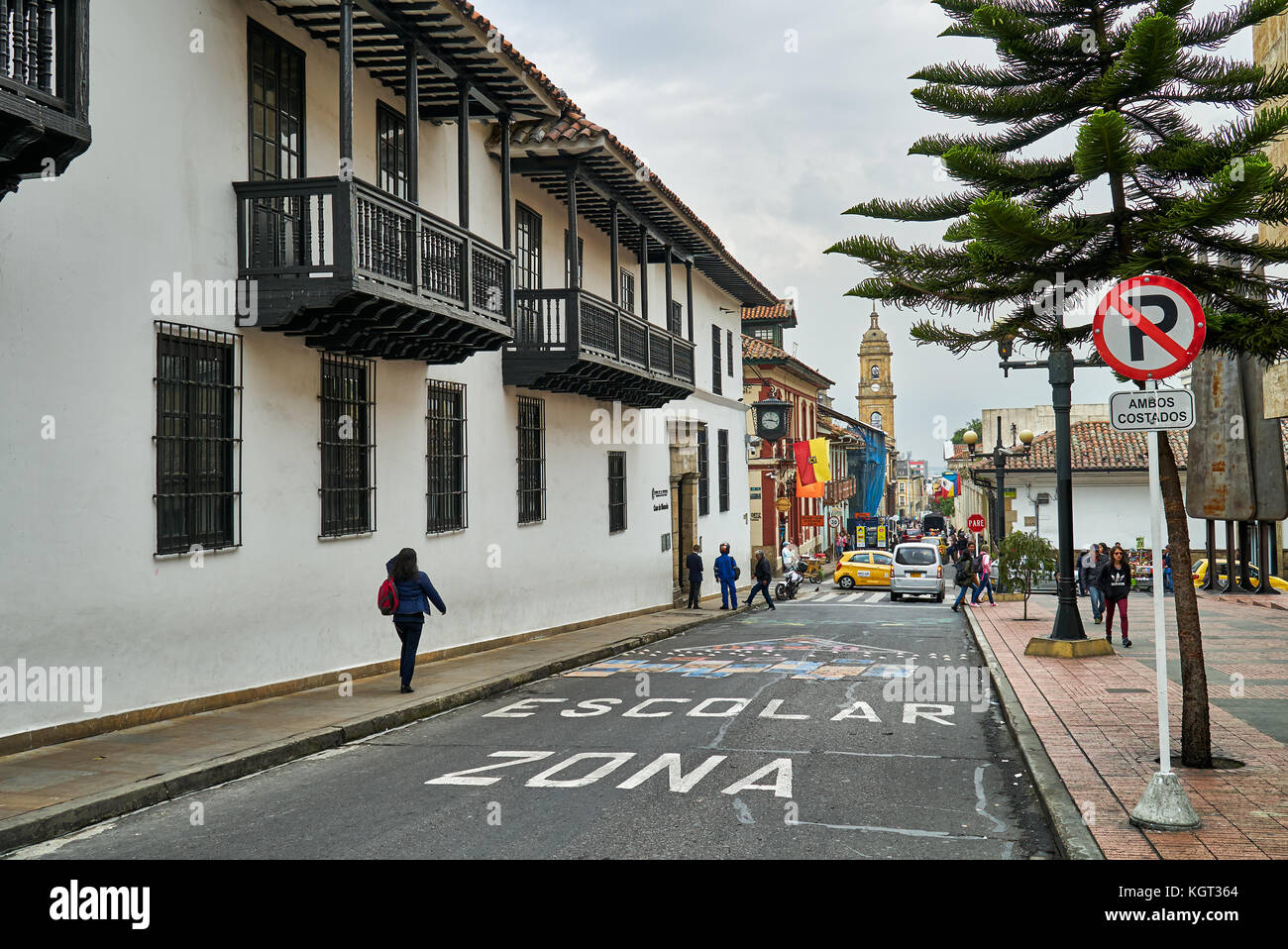 Tipico edificio in Candelaria, Bogotà, Colombia, Sud America Foto Stock