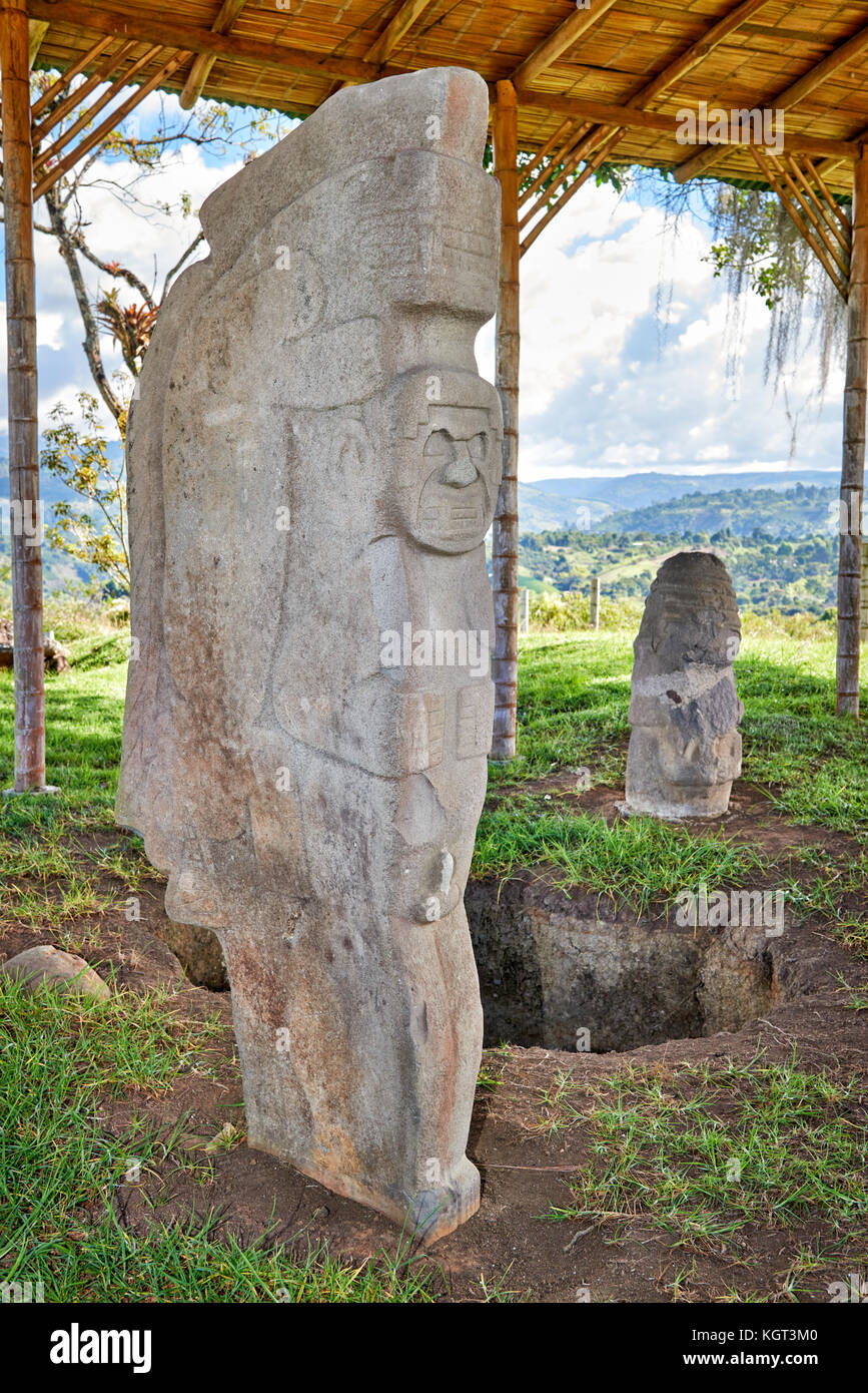 Alto de Lavapasta, parco archeologico Parque Arqueologico De San Agustin , Colombia, Sud America Foto Stock