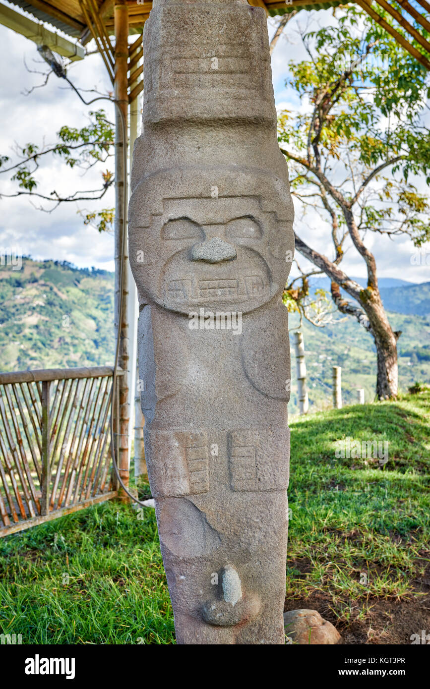 Alto de Lavapasta, parco archeologico Parque Arqueologico De San Agustin , Colombia, Sud America Foto Stock