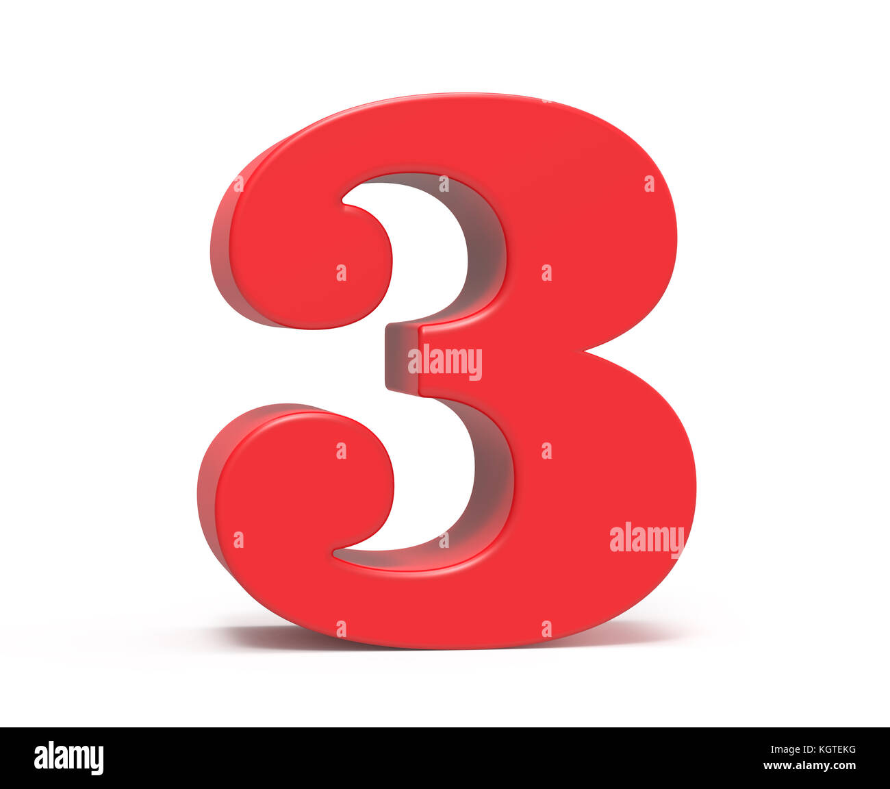 Rendering 3D rosso numero 3, disegno di figure 3D adiposo retrò Foto Stock