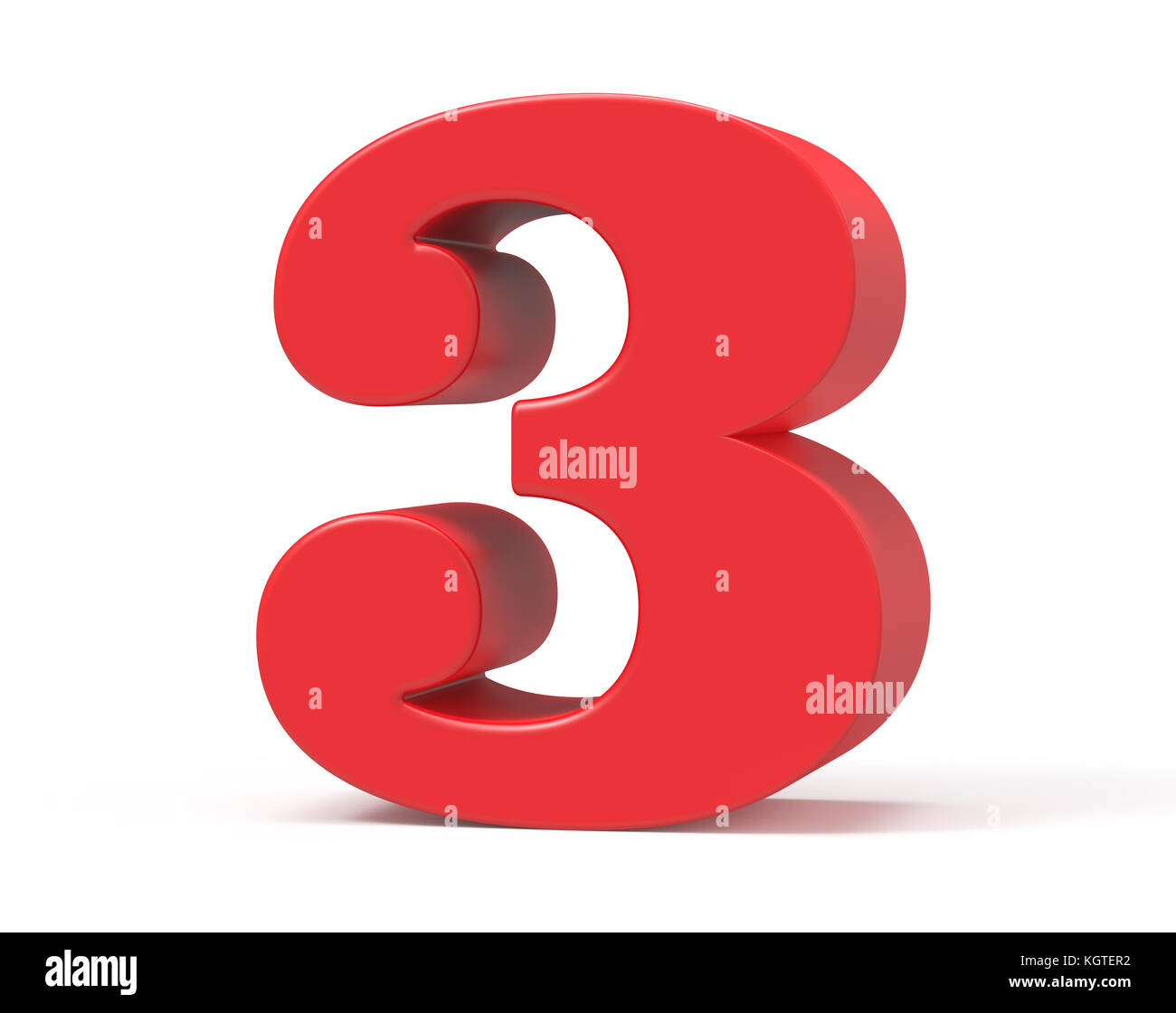 Rendering 3D rosso numero 3, disegno di figure 3D adiposo retrò Foto Stock