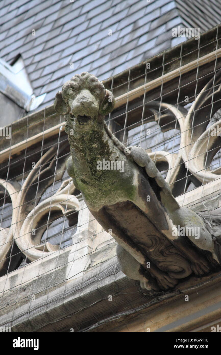 Gargoyle in saint germain l'auxerrois chiesa. parigi, francia Foto Stock