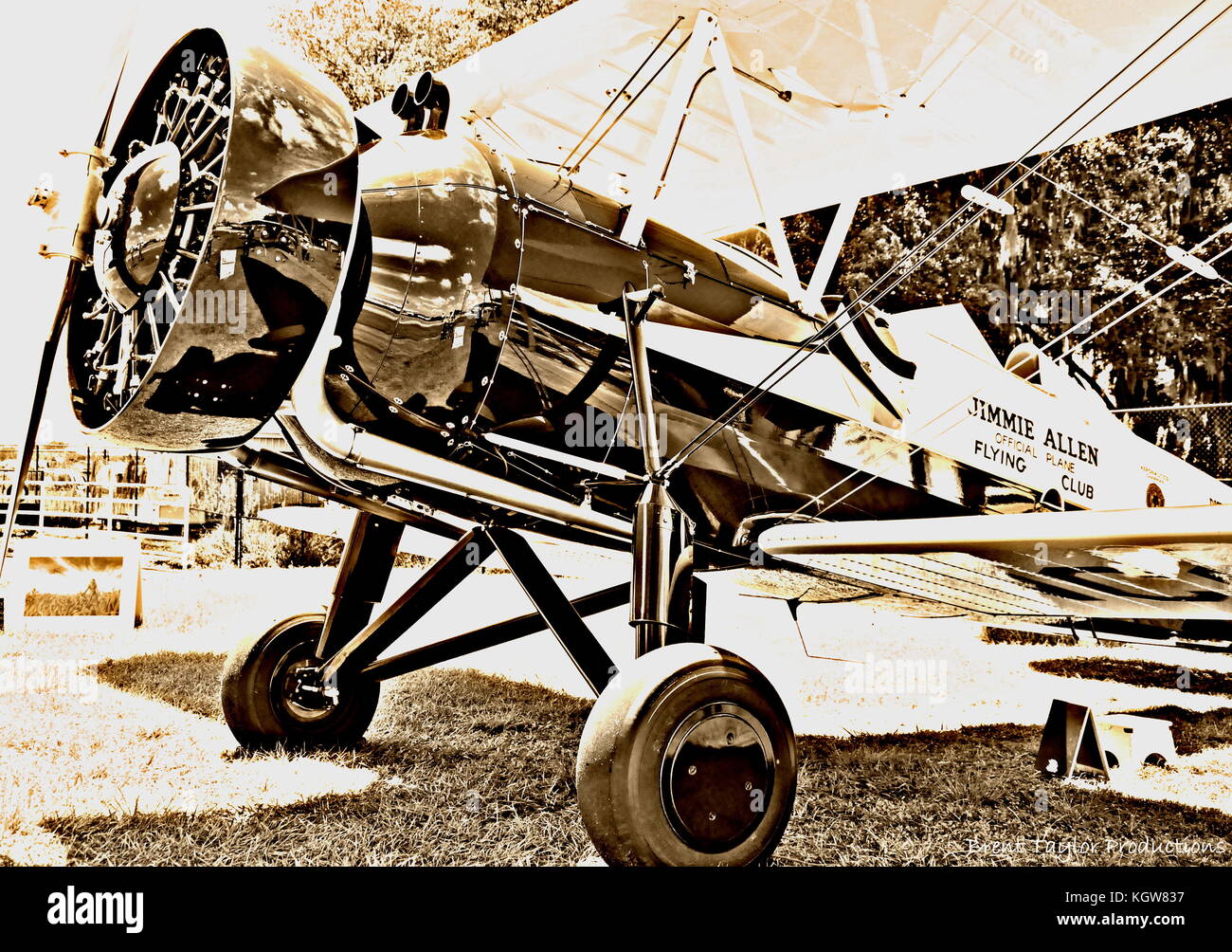 1930 pozzetto aperto Stearman biplano, utilizzato nella popolare ampiamente Jimmie Allen radio show. Foto Stock