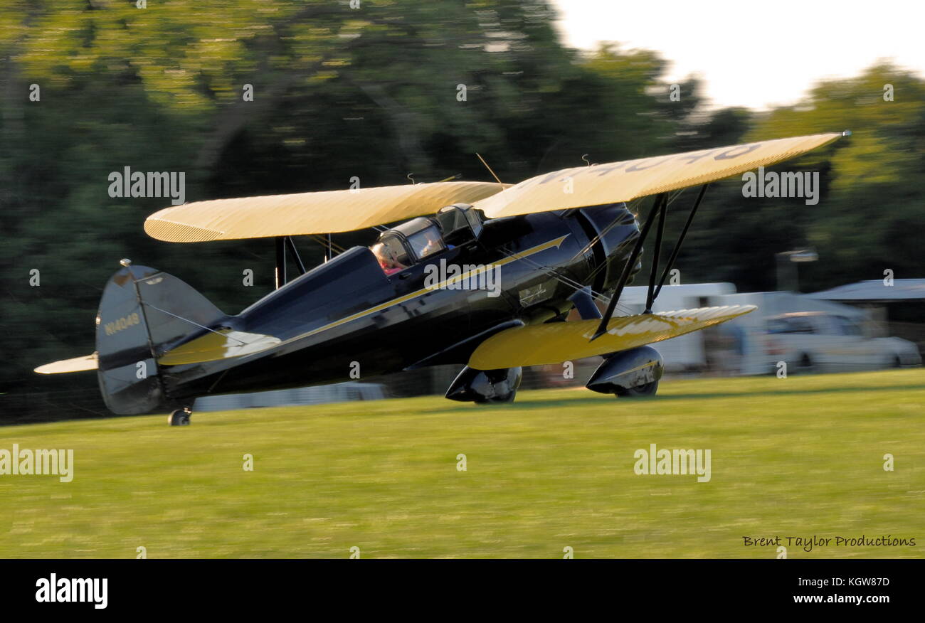 L'uno solo 1934 Waco 'D'. Pratt & Whitney powered biplano Foto Stock