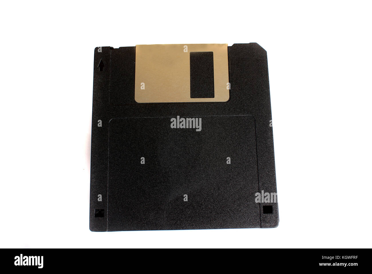 Un vecchio nero di floppy da 3,5 pollici e di memorizzazione di 1,44 mb utilizzati per lo storage. Foto Stock