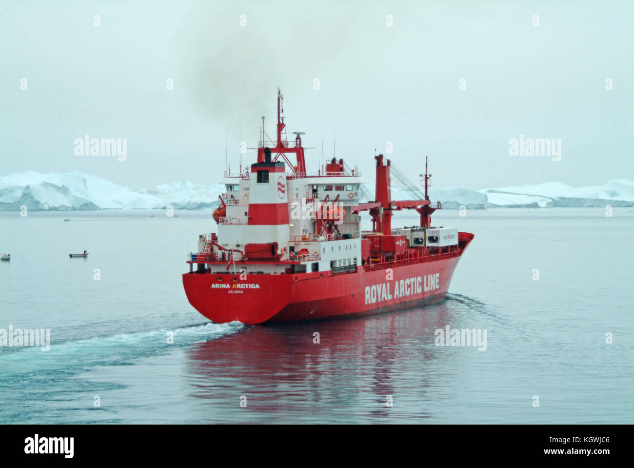 Vista della Groenlandia. Iceberg. Spedizione. Montagne. Costa. Foto Stock