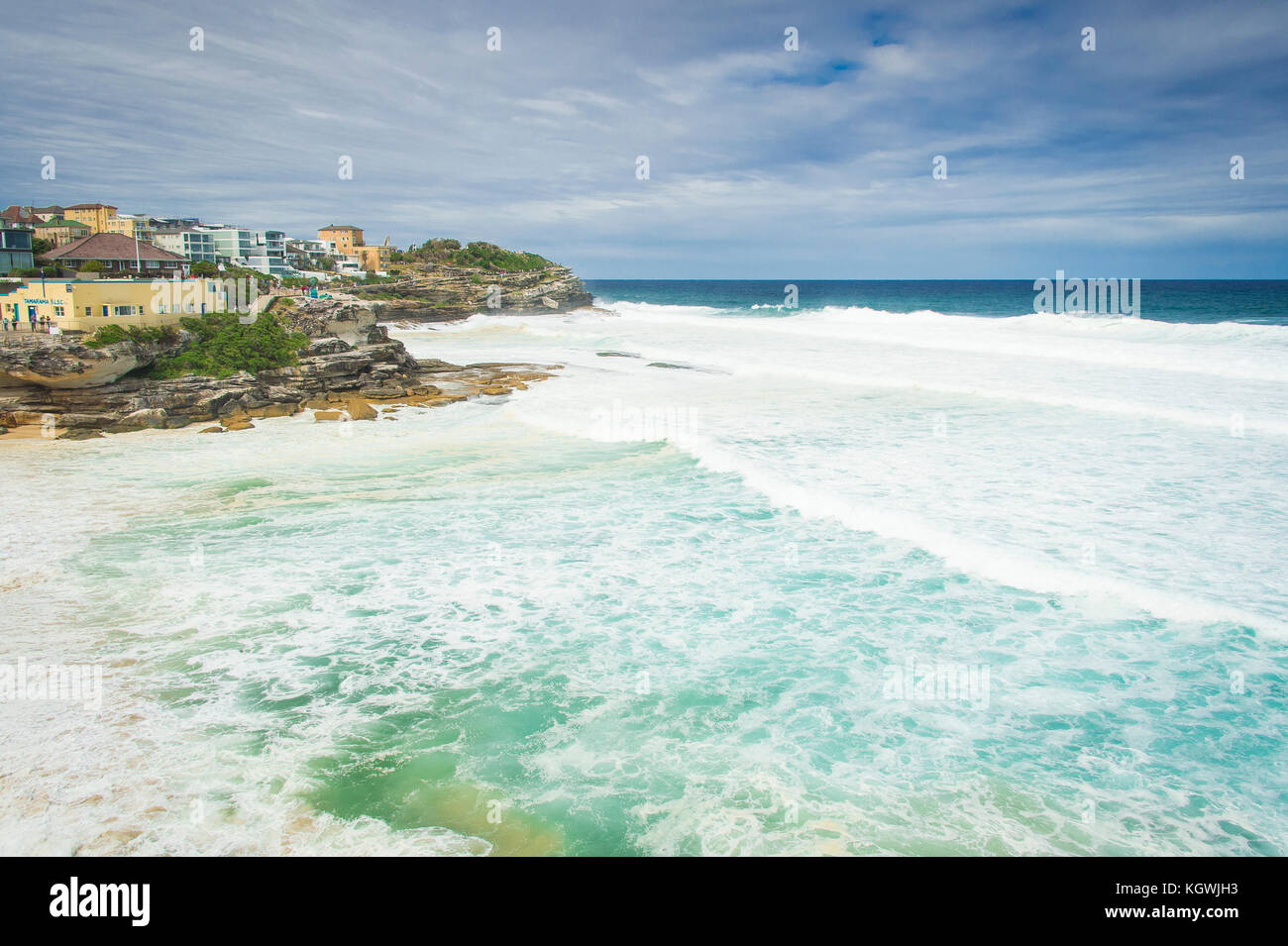 Pericolose condizioni di surf a Tamarama Beach a Sydney, NSW, Australia Foto Stock