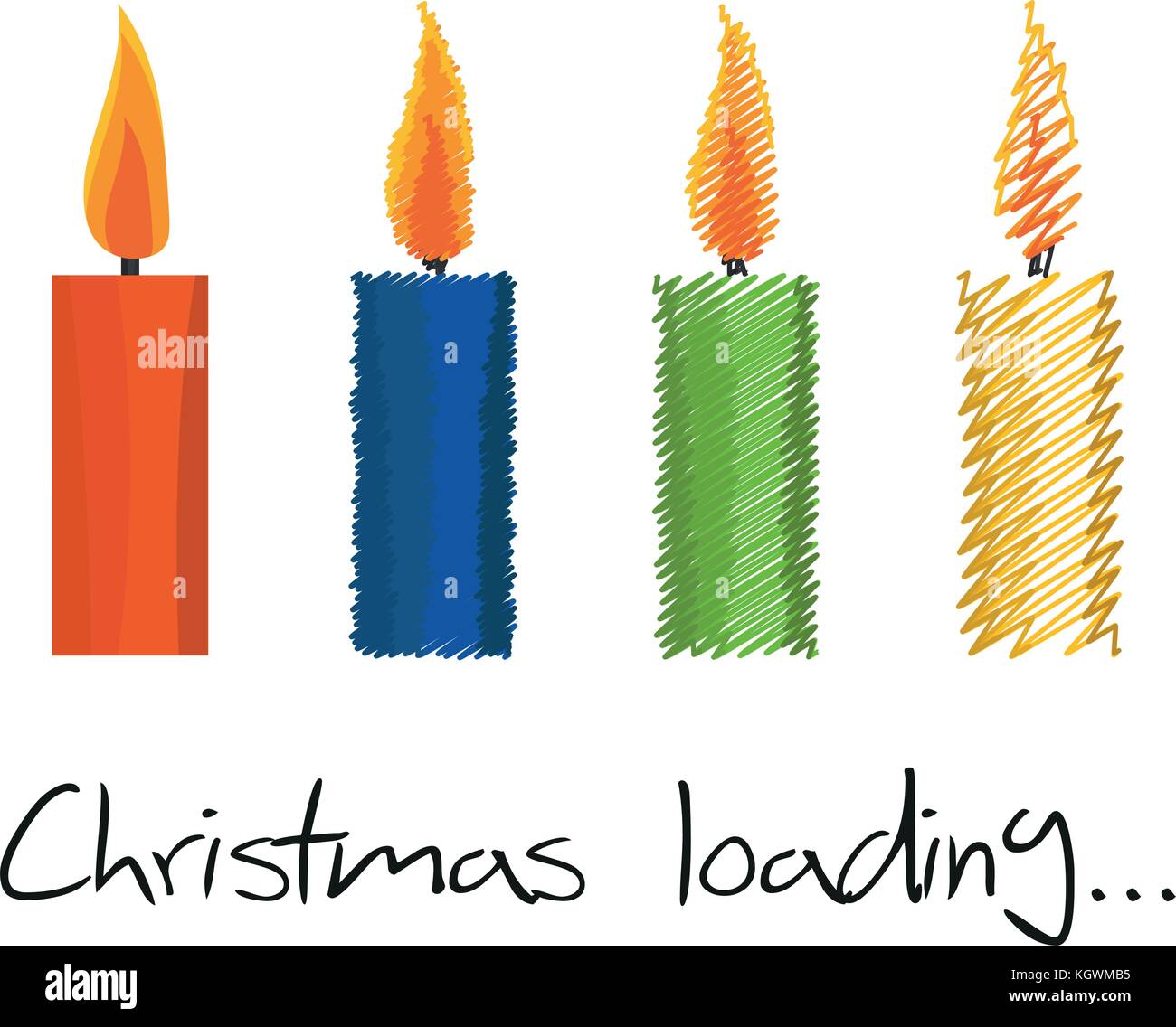 Immagine che mostra il caricamento di natale candle per l'uso creativo in graphic design Illustrazione Vettoriale